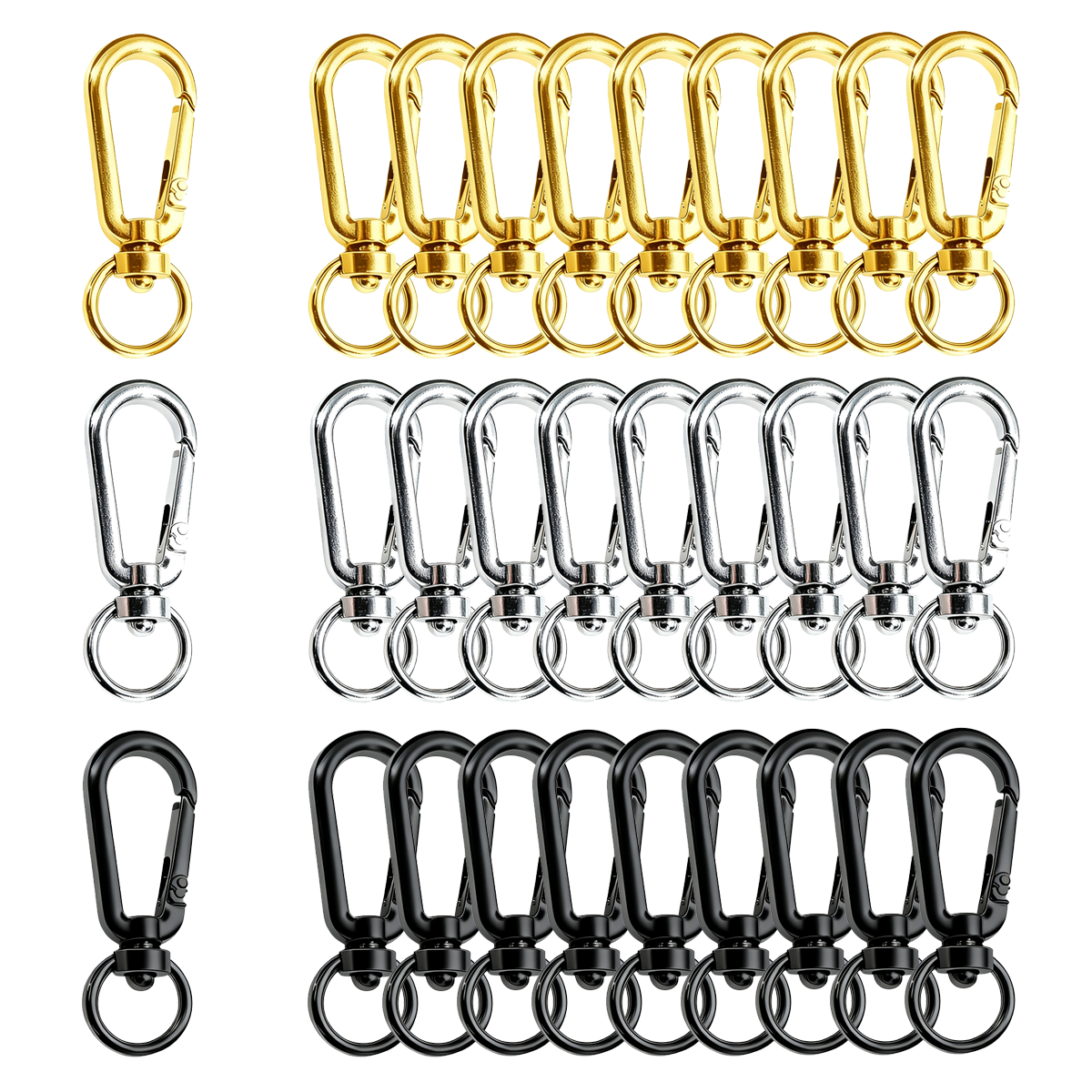 Art Craft Gifts - 9/18/36 Pcs Open Swivel Clips Key