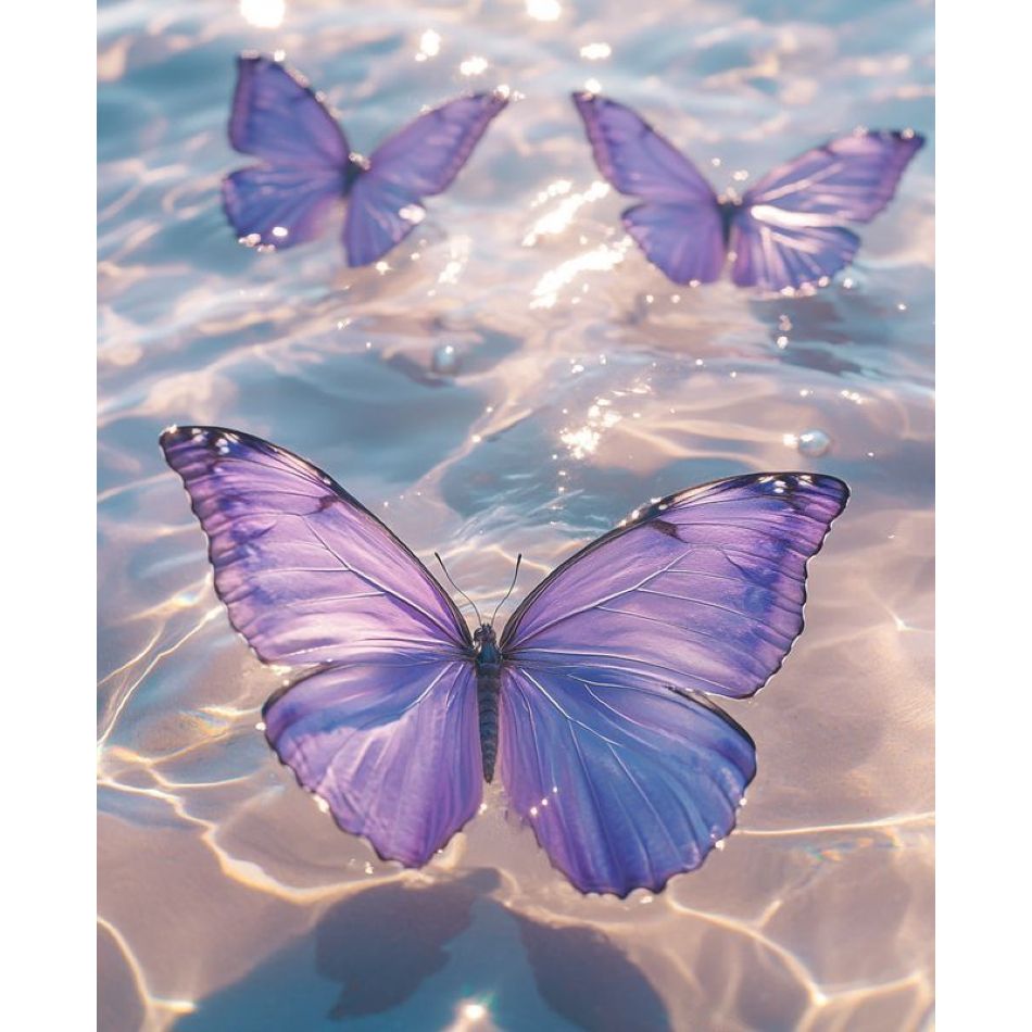 Art Craft Decoration Ideas - RUOPOTY Diamond Painting Handmade Purple Butterfly