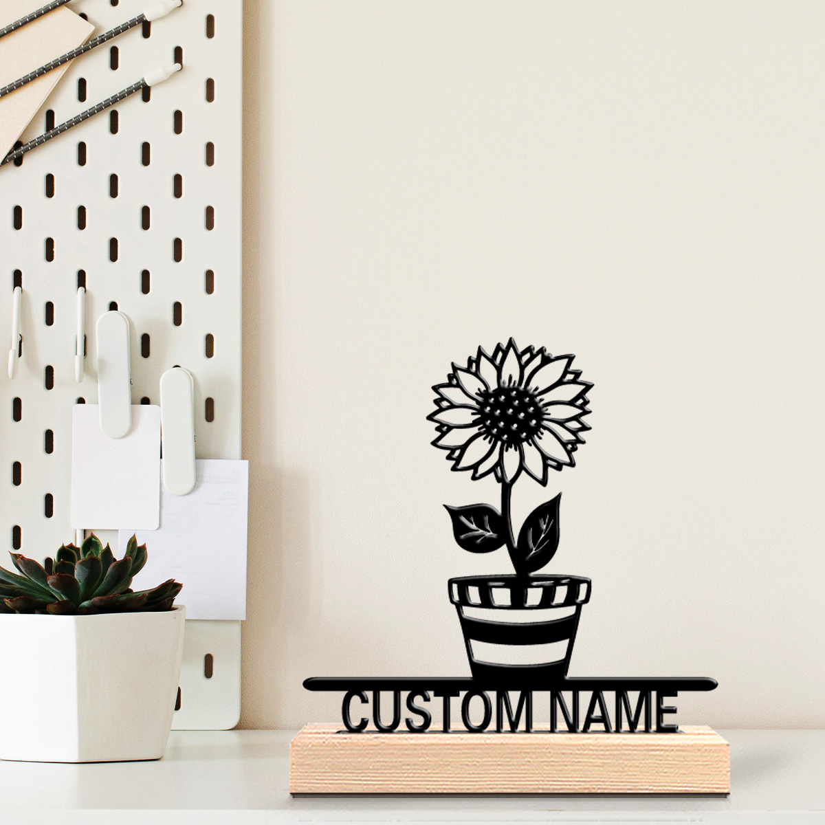 Art Craft Flower - 1pc Simple flower Customized Name Metal