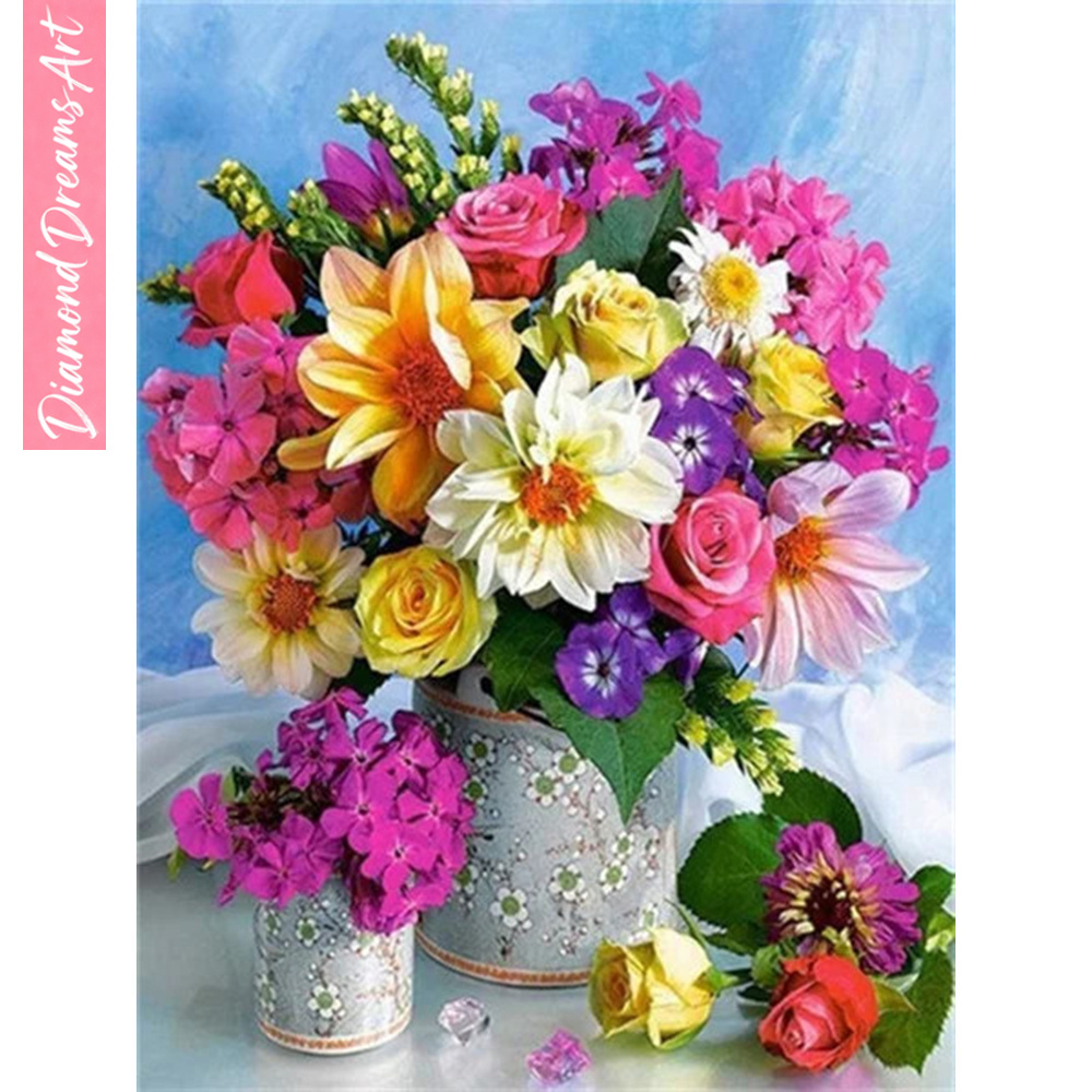 Art Craft Flower - Full Diamond Mosaic Flower 5D Diamond