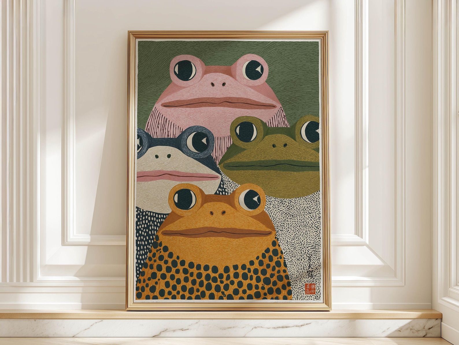 Art Craft House - Modern Japanese Frog Art Print -