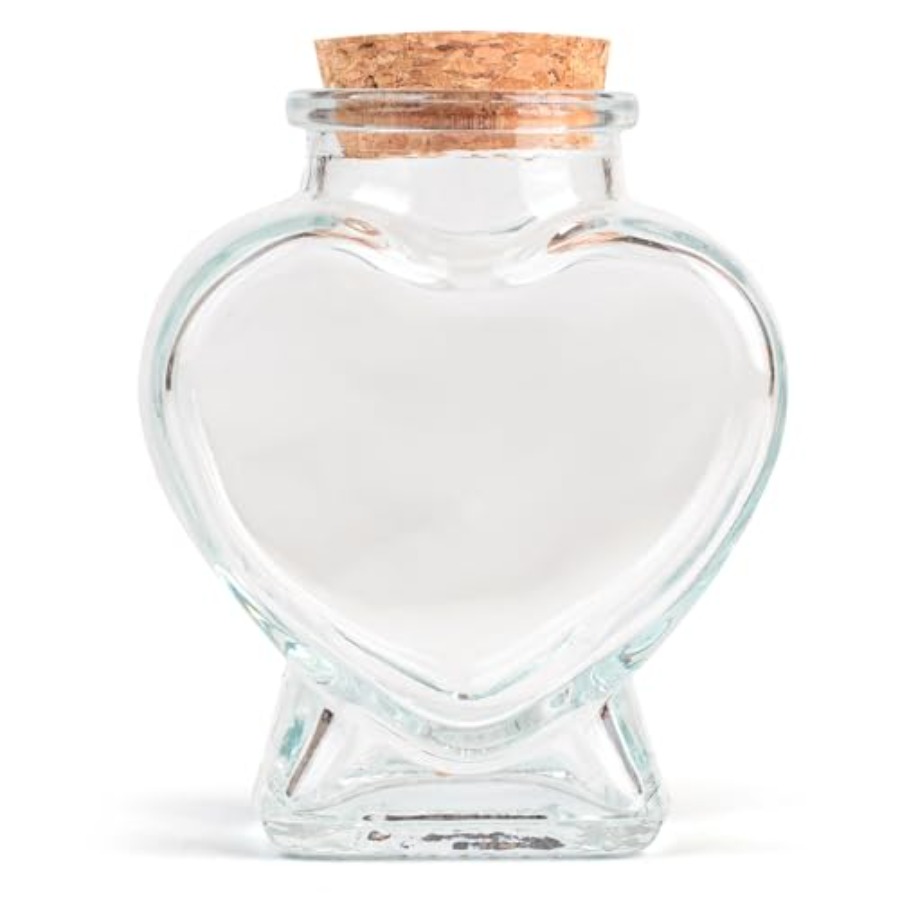Art Craft Gifts - Heart Shaped Small Glass Jars with