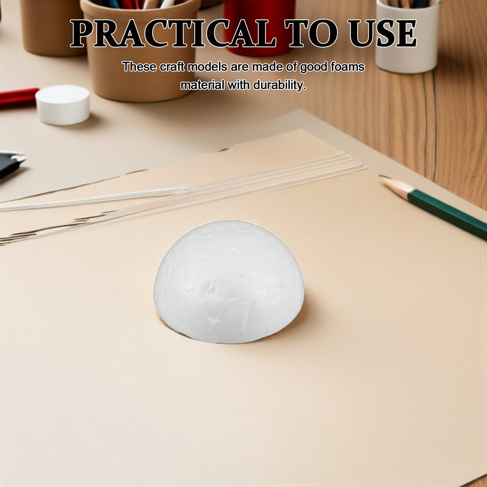 Art Craft For Preschool - 300Pcs DIY Craft Foam Half Balls