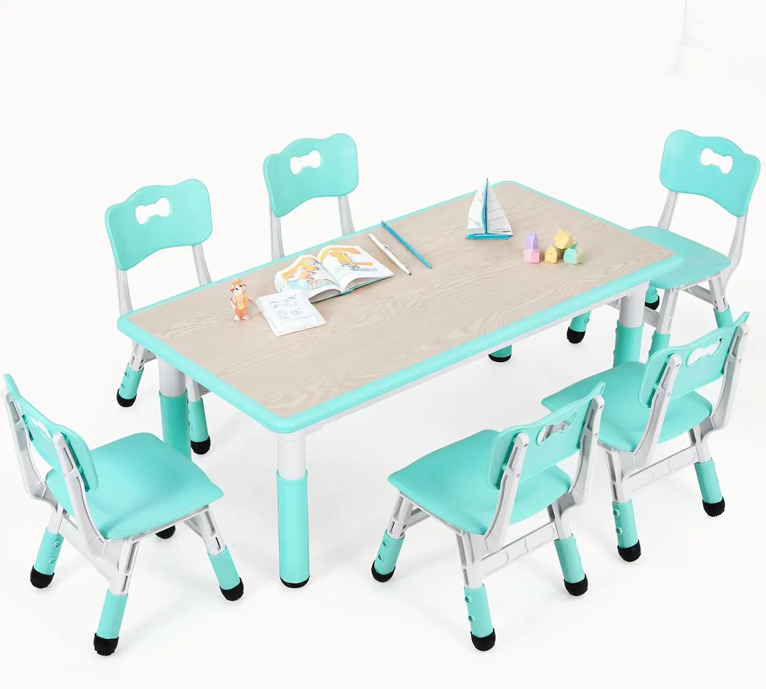 Kids Table and 6 Chairs Set, H - Art Craft For Preschool review and price