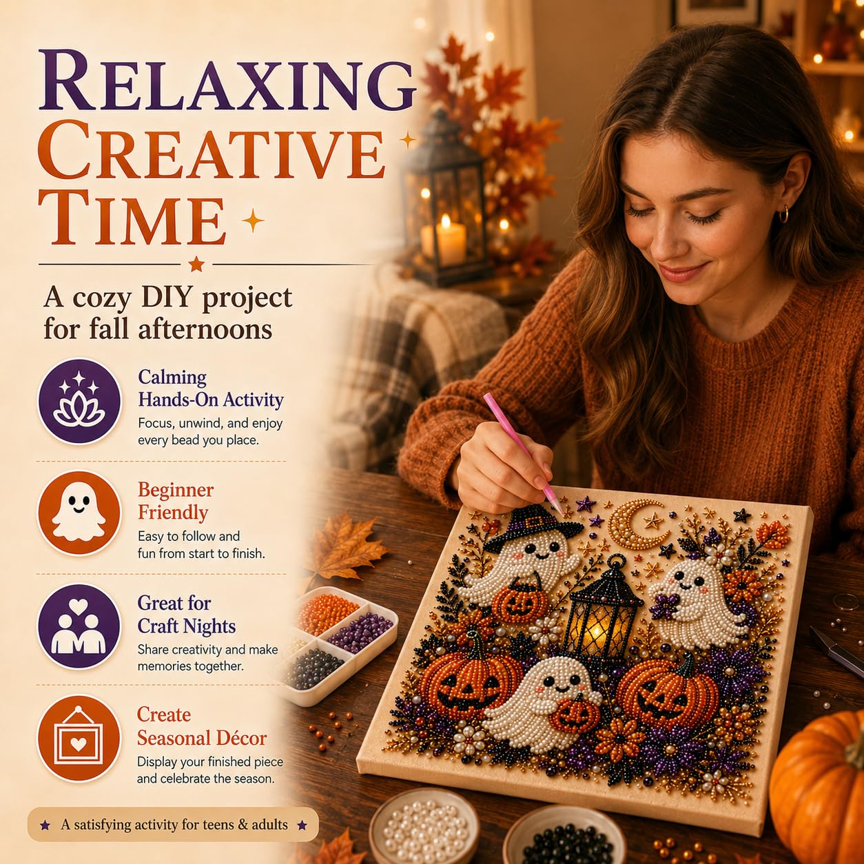@Halloween Ghost Pearl Art Kit - Art Craft Halloween review and price