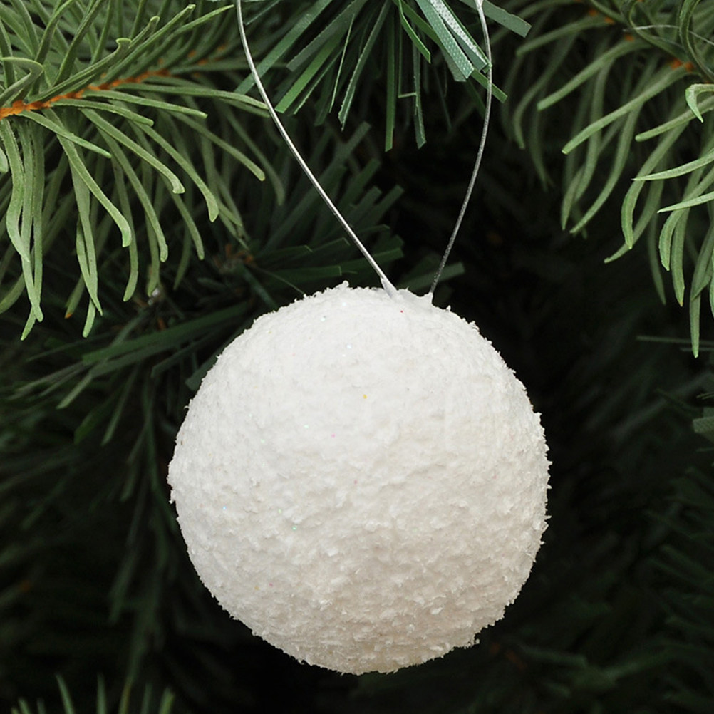 6Pcs White Xmas Ball Solid Den - Art Craft For Christmas review and price