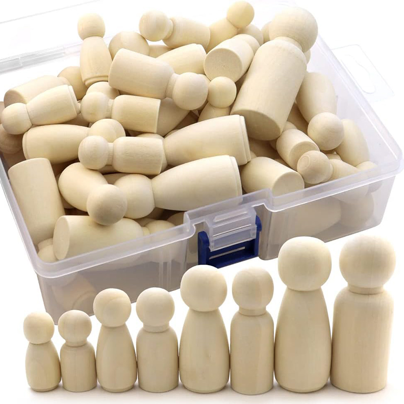 2/5/10Pcs Wooden Peg Doll Unfi - Craft And Art Difference review and price