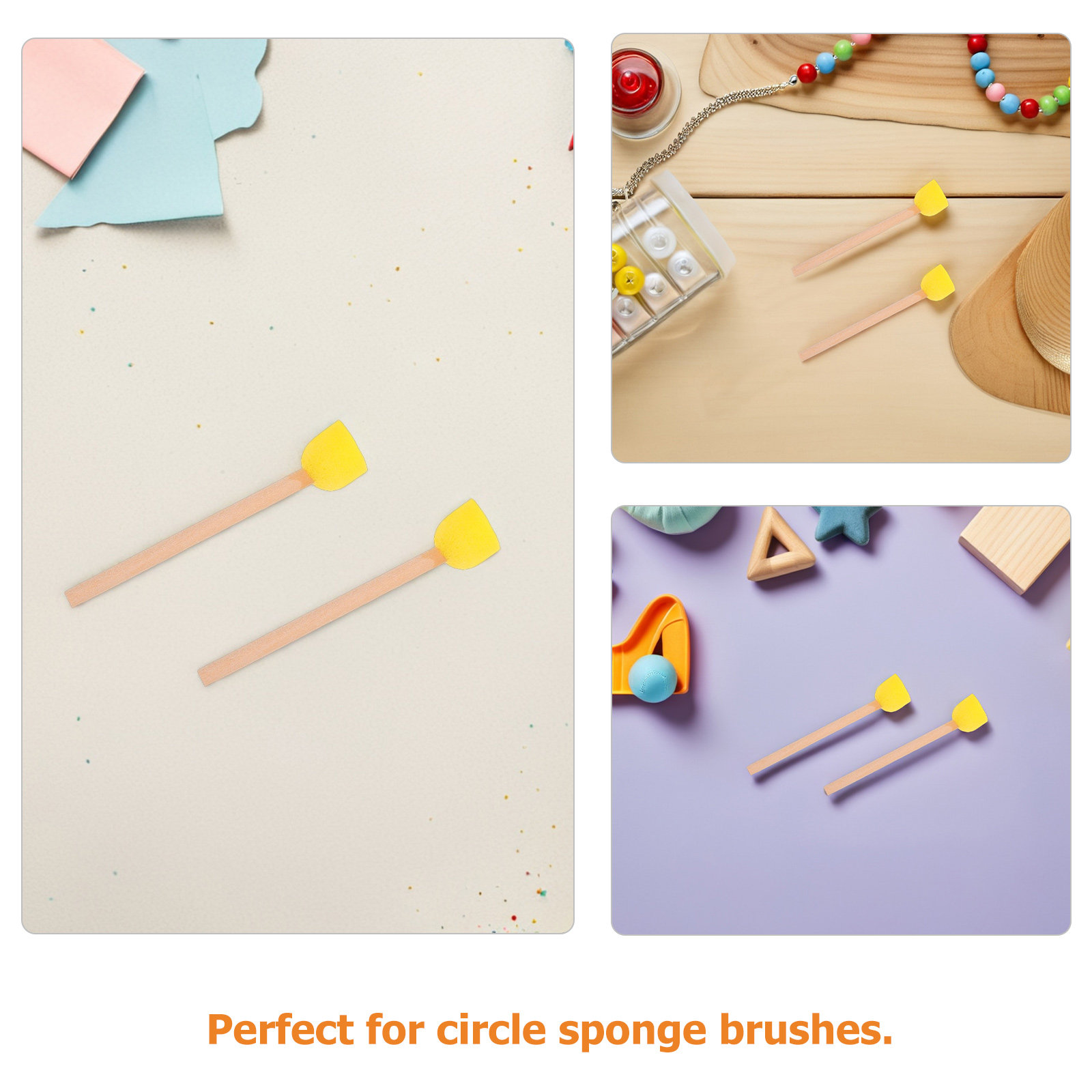 80Pcs Round Sponge Brushes Woo - Art Craft For Preschool review and price