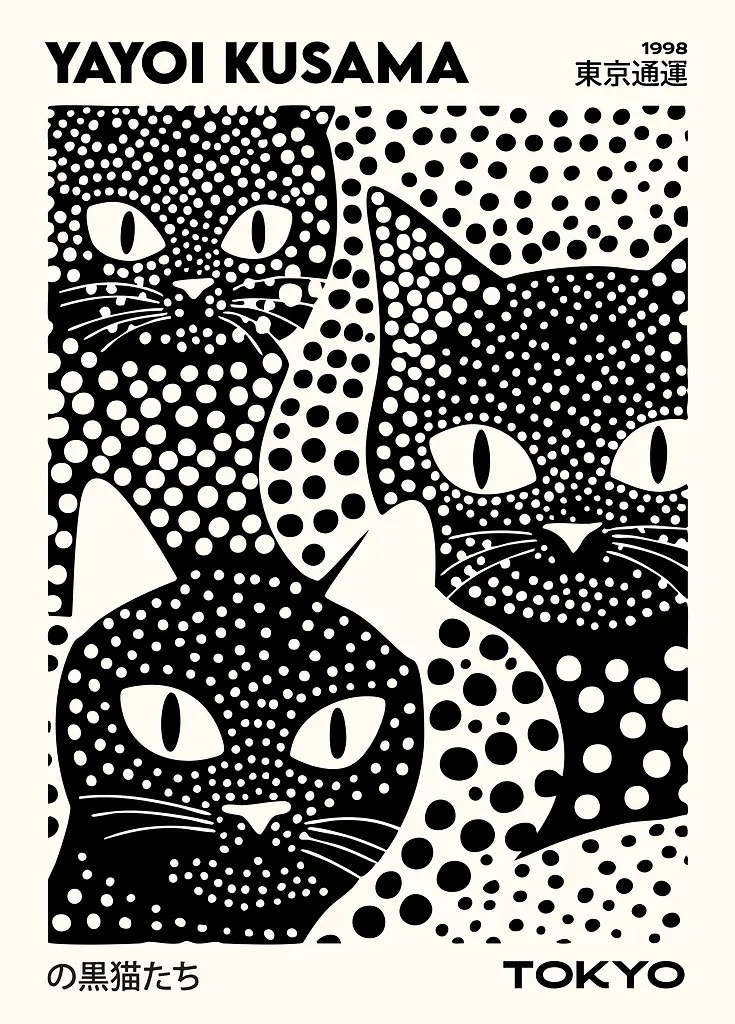 Yayoi Kusama Black Cats Series - Art Craft House review and price