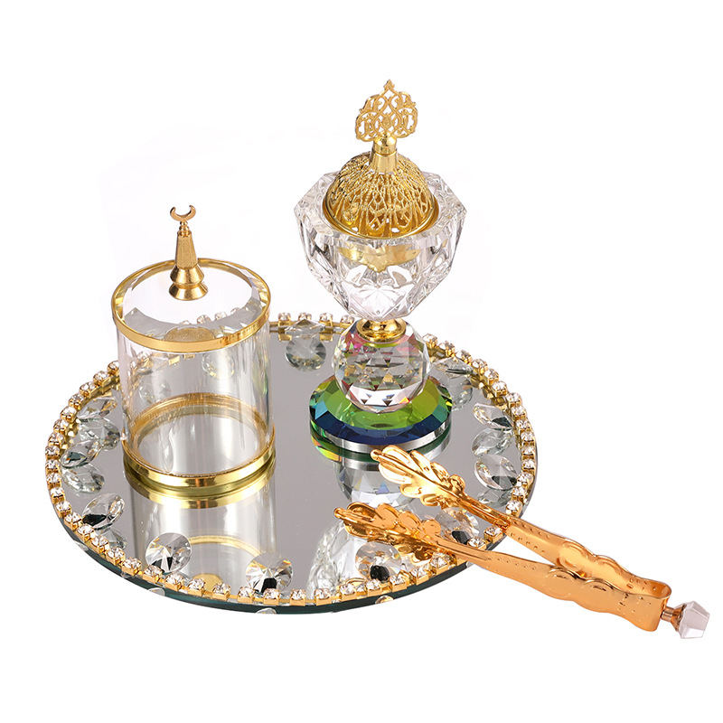 Round Gold Crystal Incense Bur - Art Craft Decoration Ideas review and price