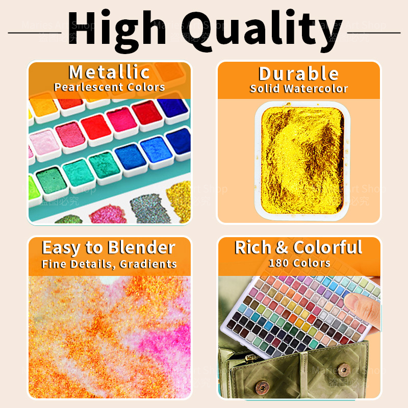 180 Colors Pearl Shimmer Water - Art Craft Blend review and price