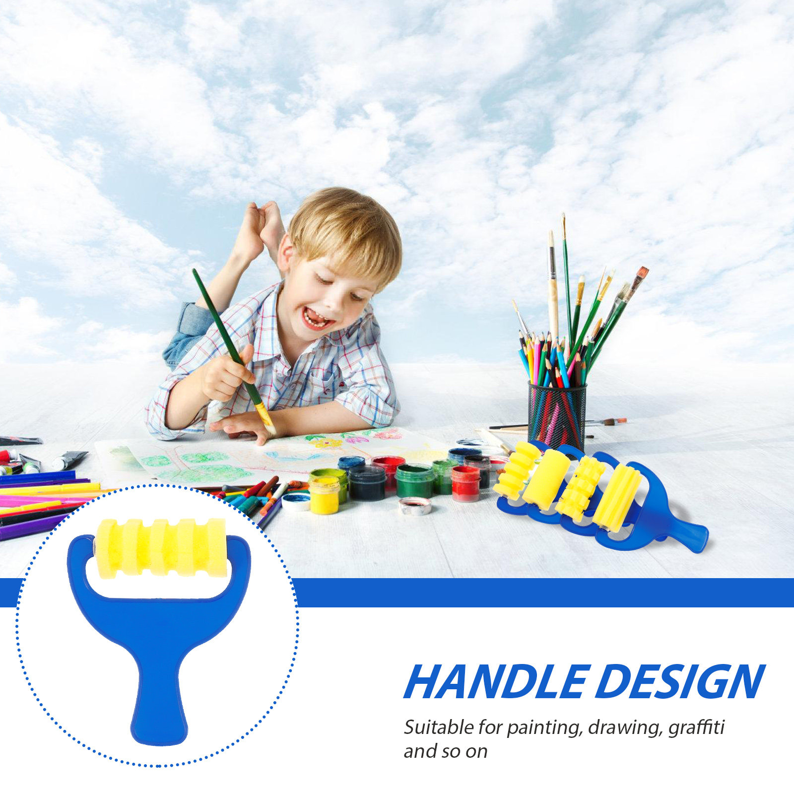 8Pcs Sponge Paint Roller Set C - Art Craft For Preschool review and price