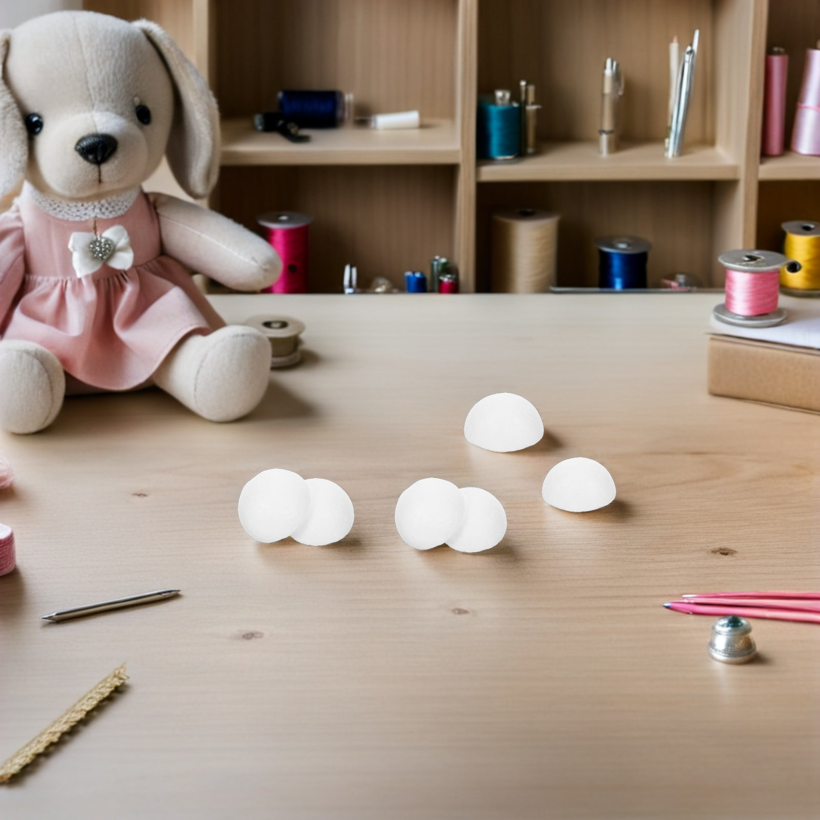 200Pcs Foam Half Balls White S - Art Craft For Preschool review and price