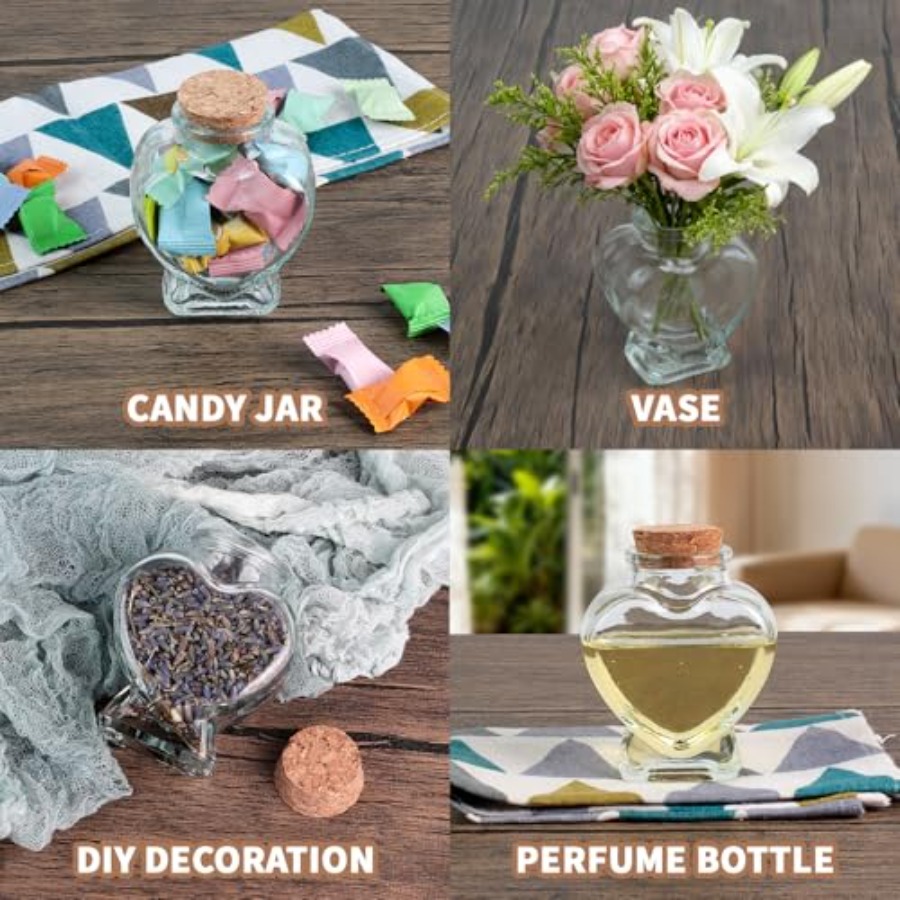 Heart Shaped Small Glass Jars  - Art Craft Gifts review and price