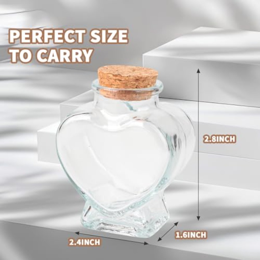 Heart Shaped Small Glass Jars  - Art Craft Gifts review and price