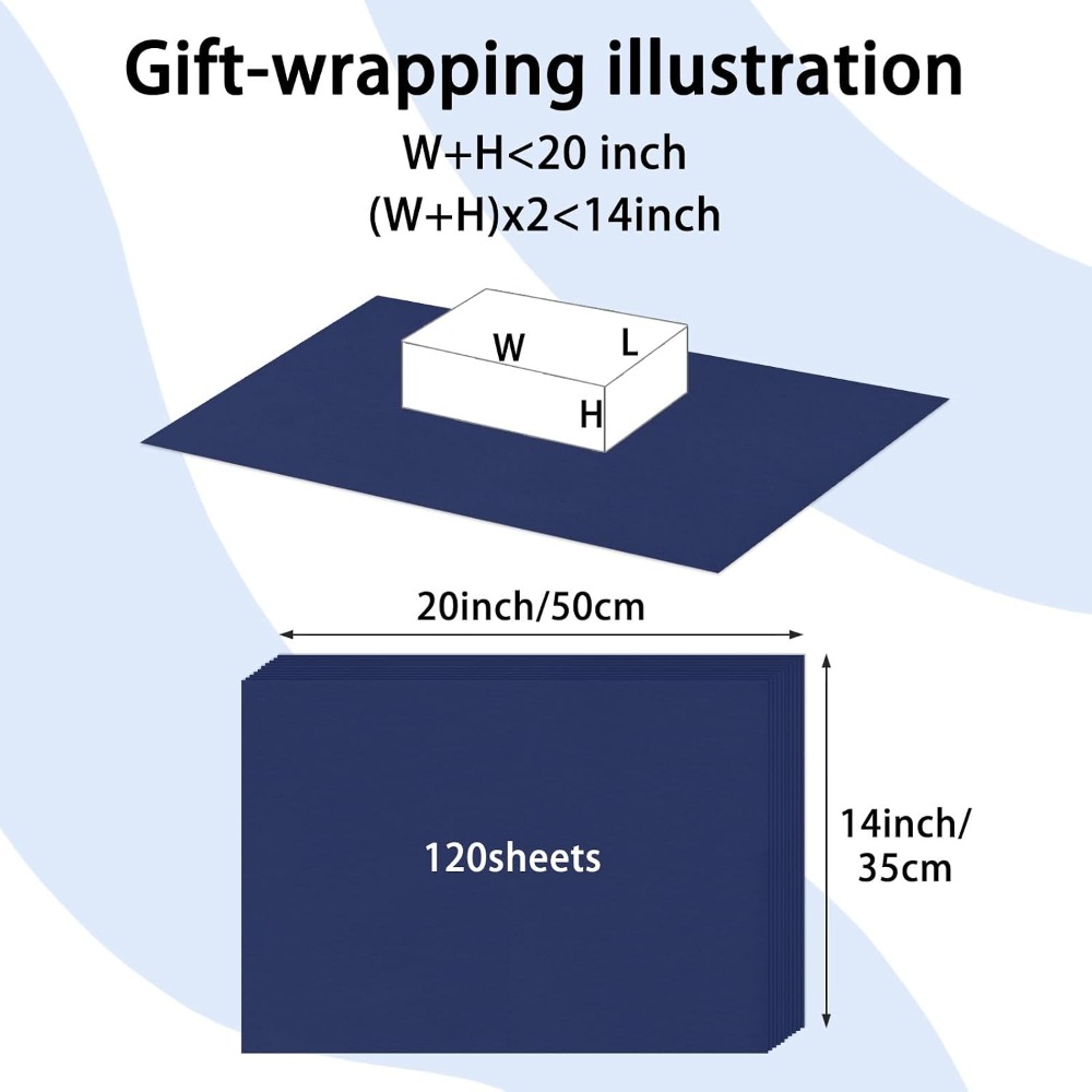 120 Sheets Navy Blue Tissue Pa - Art Craft Gifts review and price