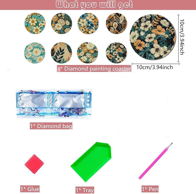 8 Pieces DIY Diamond Painting  - Art Craft Flower review and price